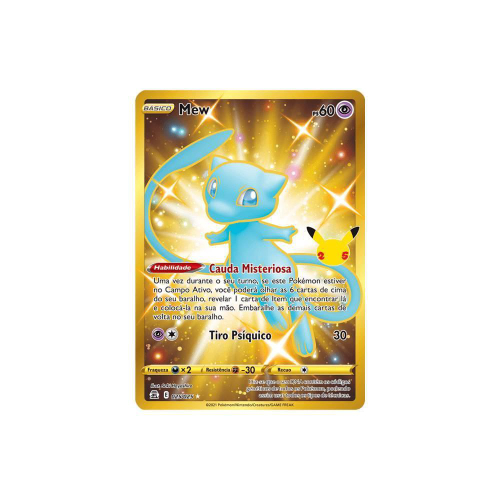 TIREI MEW SHINY DOURADO de CELEBRAÇÕES! CARTA POKEMON de 400 reais