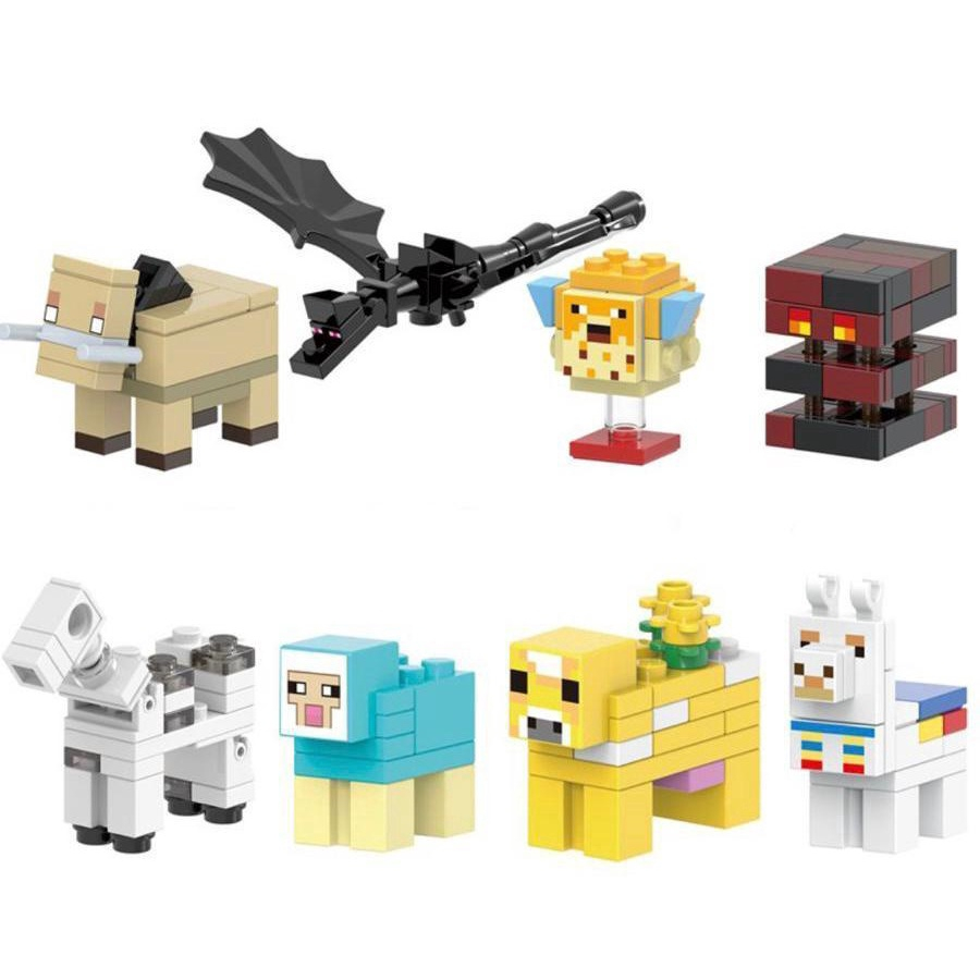 Kit 8 Bonecos Big Animais Blocos De Montar Minecraft em Promoção na  Americanas