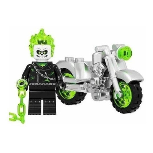 Boneco Blocos De Montar Moto Motoqueiro Fantasma Fire Chain em Promoção na  Americanas