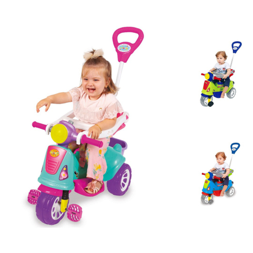 Triciclo Velotrol Motoca Infantil Empurrador Velocípede Bebê