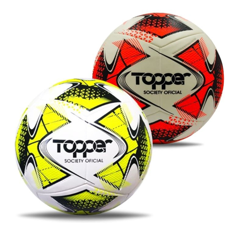 Bola de Futebol Society Topper Slick 22 - Amarela no Shoptime