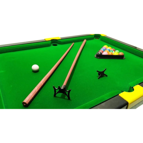 Mesinha de Jogo Sinuca 40CM Infantil Snooker Brilhar Com 02 Tacos