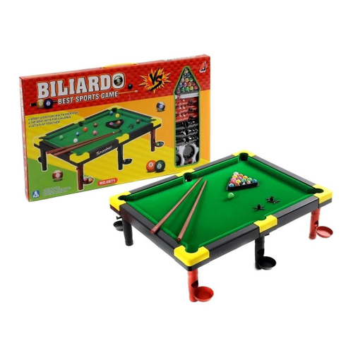 Mesa Sinuca Bilhar Snooker Infantil Brinquedo Jogar Taco (6841A)