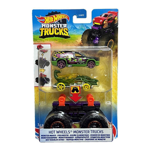 Pista Hot Wheels Monster Truck - Tire Press Challenge - Bone Shaker - -  Real Brinquedos