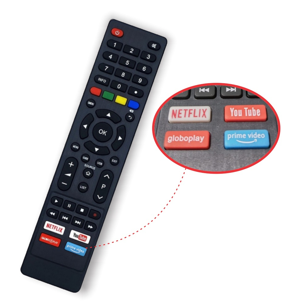 Controle Para Tv Philco Led Smart Netflix Youtube Amazon Pri Submarino 2103