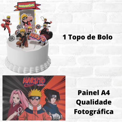 TOPO DE BOLO FESTA ANIVERSÁRIO NARUTO SHIPPUDEN - 4 UN - Casa das Cestas &  Balloon Shop