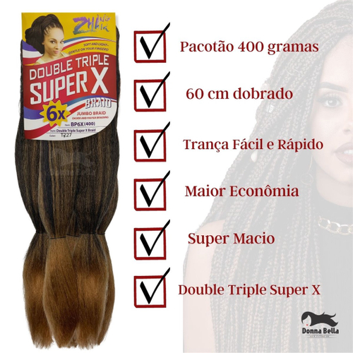 Jumbo Para Tranças Box Braids Super X Pacote 400 Gramas Penteados ...