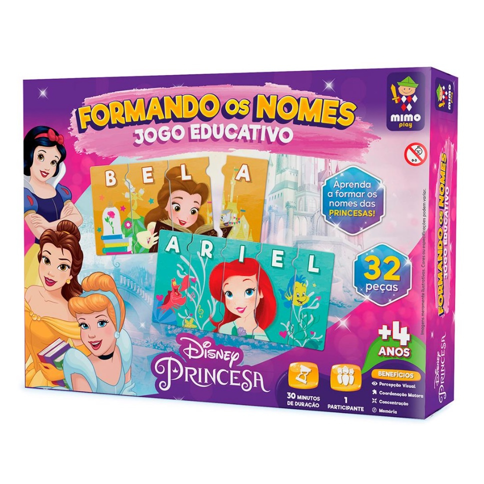 Jogo Educativo Formando Os Nomes Princesas Disney Mimo Play em Promoção na  Americanas