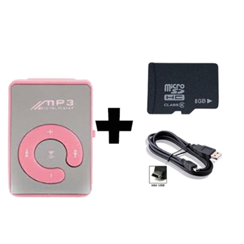 Mini Mp3 Player + Cabo Carregador V3 - Cartão sd 8GB (aproximadamente 1.500  músicas) em Promoção na Americanas