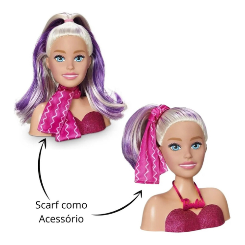 Boneca Busto Barbie Styling Faces C/ Maquiagem Brinquedo Infantil Menina C/  Acessórios- Pupee - Boneca Barbie - Magazine Luiza