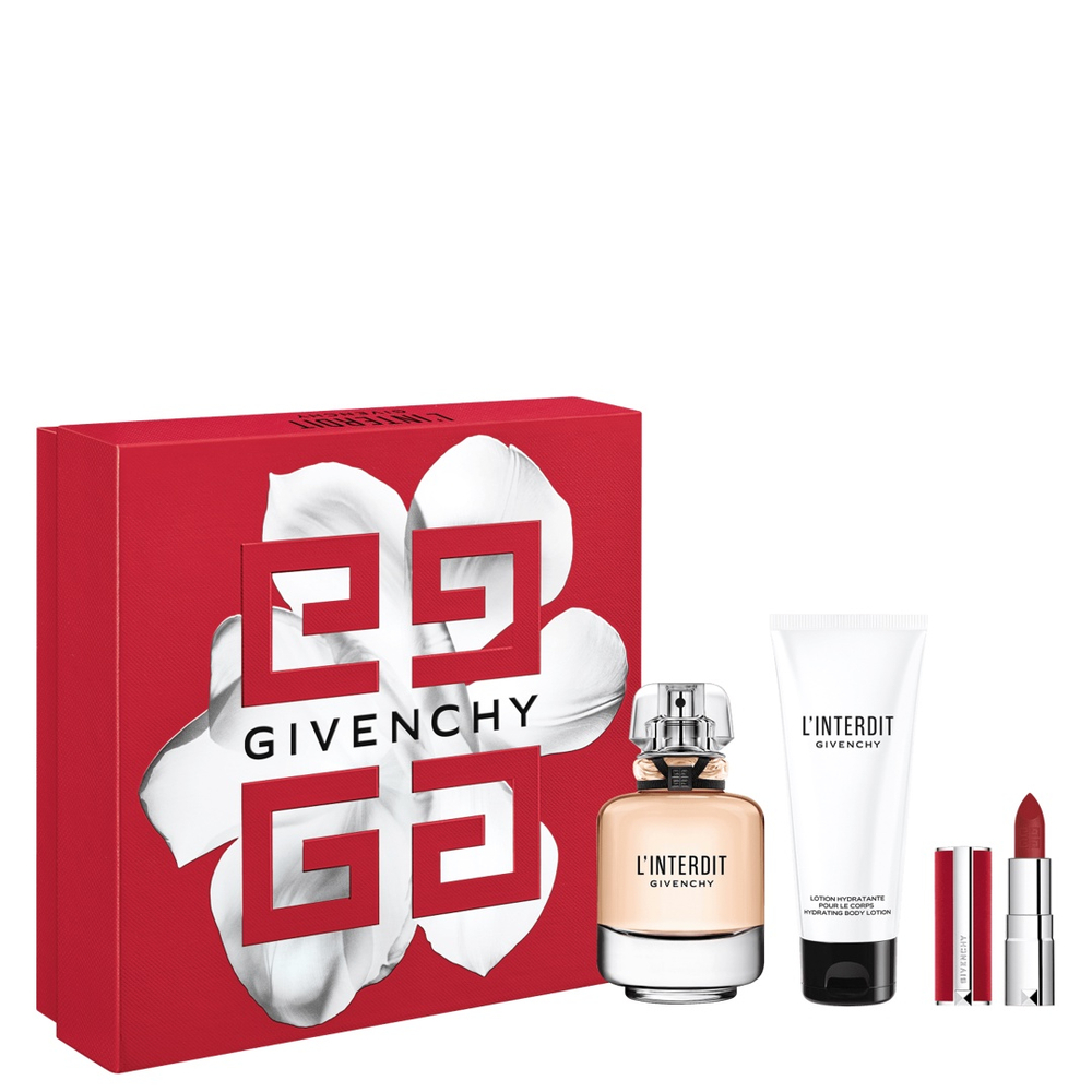 [APP] Conjunto L'Interdit Givenchy Feminino - edp 80ml + Loção Hidratante 75ml + Mini Batom Le Rouge Deep Velvet N37