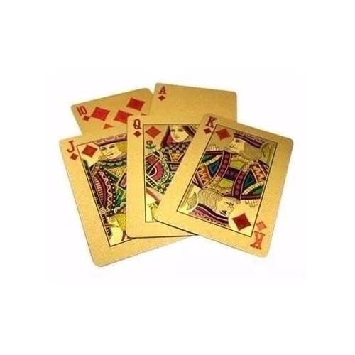 Baralho Dourado Ouro a Prova d'Água Poker Truco Cartas Jogos Tranca Buraco  Pife Paciência em Promoção na Americanas