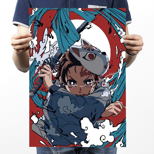 Quadro decorativo Emoldurado Tanjiro Desenho Demon Slayer Arte