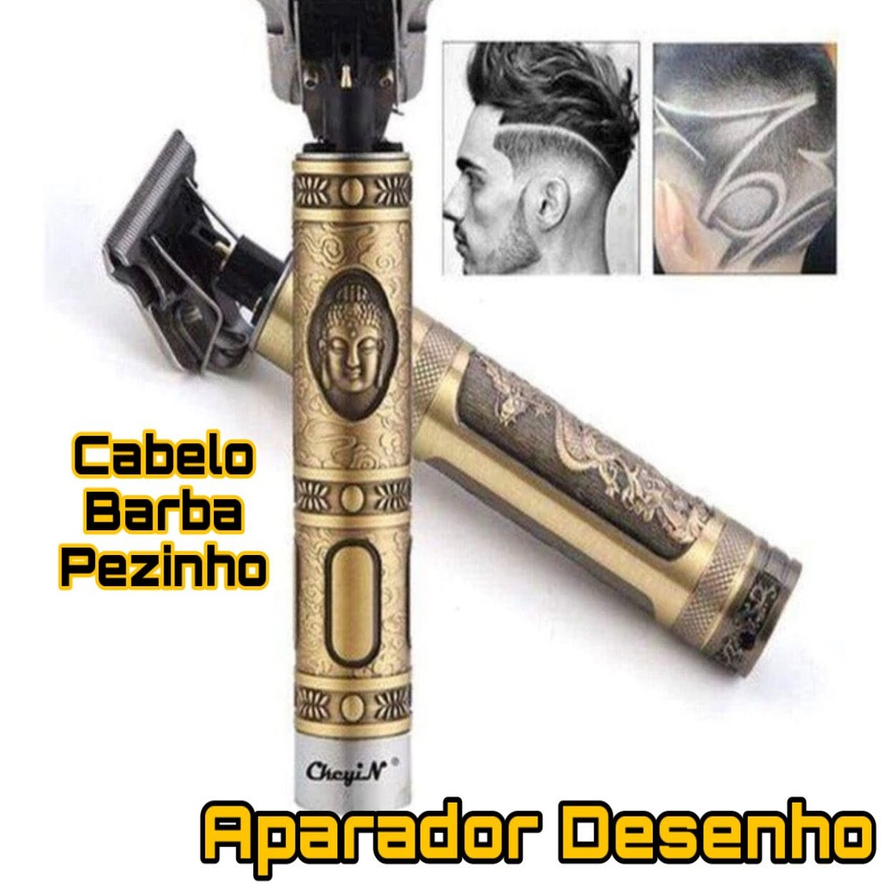 Kit 2 Maquininha Para Acabamentos Desenho Corte de Cabelo Risco Disfarce  Barba Degrade Disfarçado Máquina de Cortar Cabelo Profissional