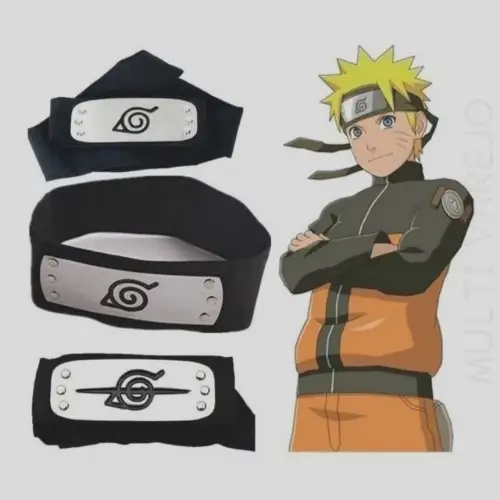 Kit bandana aldeia da folha preta + acessórios minato 4º hokage em Promoção  na Americanas