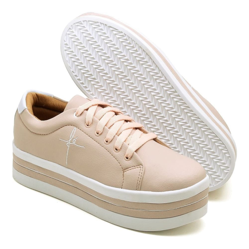 Tenis com top salto nude
