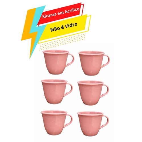 Jogo de 6 Xícaras de Café Cônica Coquinho 70 ml e Açucareiro de Porcelana  Pintado à Mão rosas branca rosa/caramelo no Shoptime