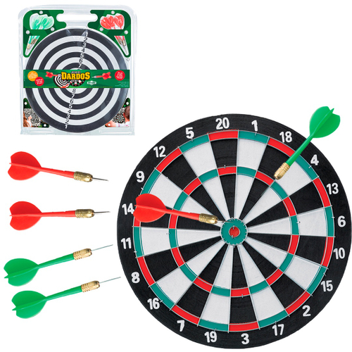 Jogo Tiro Ao Alvo Mira Grande 30cm Kit 4 Dardos Profissional