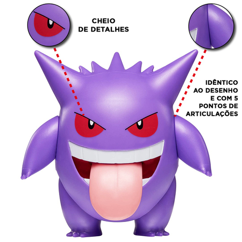 Brinquedo Boneco Articulado Pokémon Gengar 10 Cm Sunny em Promoção