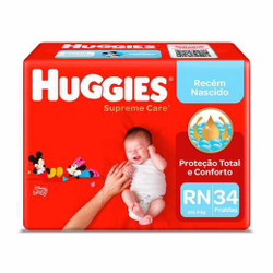 Fralda Huggies Supreme Care rn 34 unidades Menor preço em Fralda Huggies Supreme Care rn 34 unidades