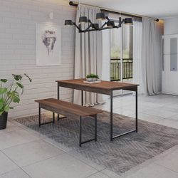 Conjunto Mesa de Jantar com 1 Banco Estilo Industrial Active Yescasa é boa?