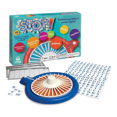 Jogo Stop Brinquedo Tradicional e Educativo com Roleta Brinquedos