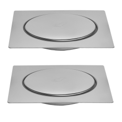 2 Ralos Inteligente Click Para Banheiro 10x10 Cm Inox Menor preço em 2 Ralos Inteligente Click Para Banheiro 10x10 Cm Inox