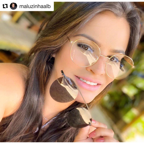 BRUNO CHIQUE Oculos De Grau Feminino Lipon 2em e 1 Armação+Sol Polorizado