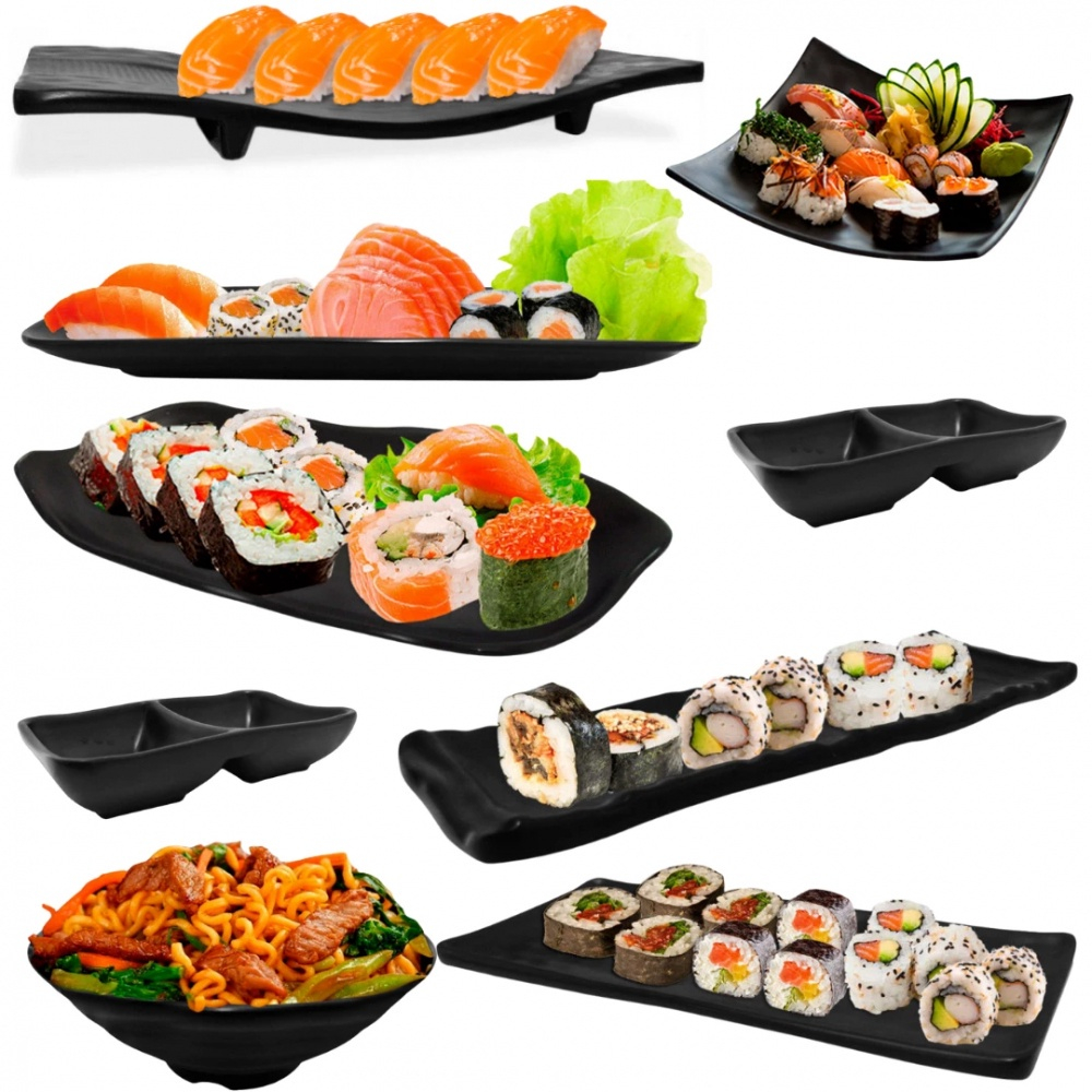 Kit Pratos e Travessas Vermelha + Hashi para Comida Japonesa em Promoção na  Americanas