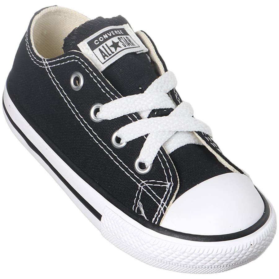 Converse infantil preto outlet e branco