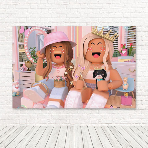 Painel Festa Infantil 120x80cm Roblox Feminino