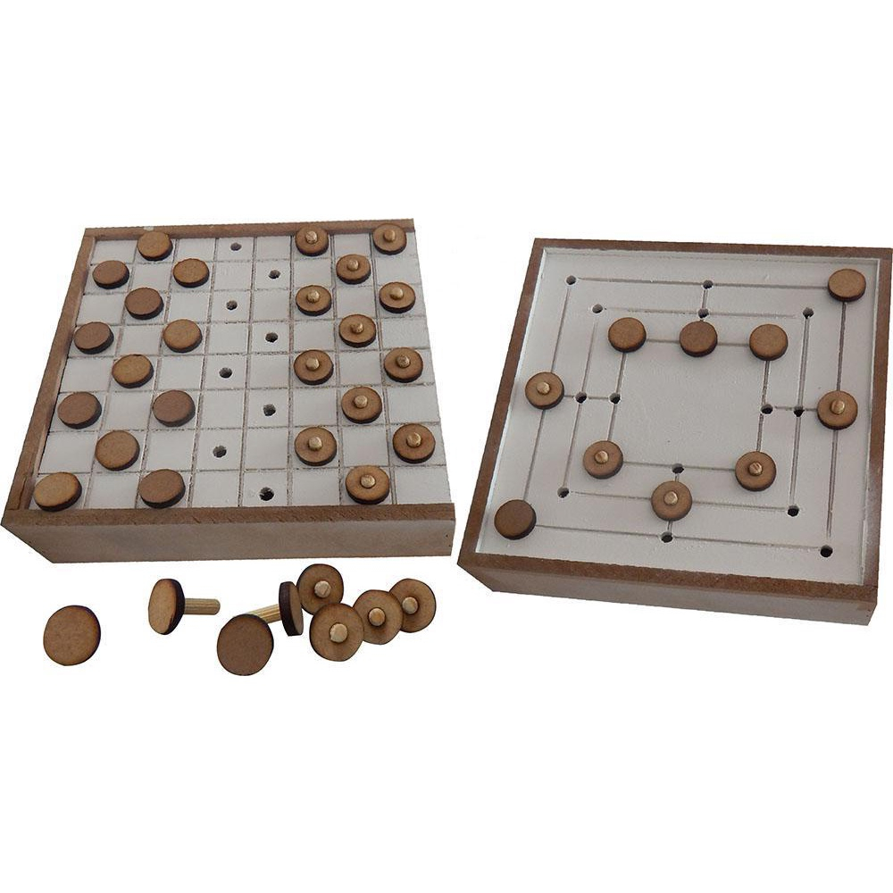 Brinquedo Educativo Jogo de Dama Adaptado Estojo Em MDF