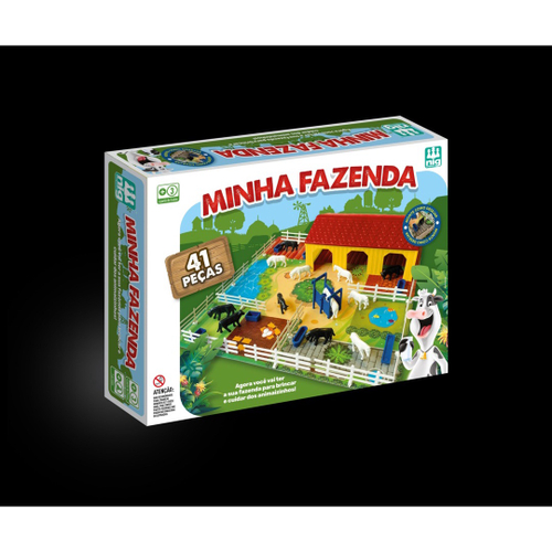 Jogo De Montar Tabuleiro Minha Fazenda 41 Peças Brinquedo Infantil