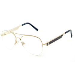 Menor preço em Armação de óculos de grau masculino e feminino modelo Aviador fio de nylon dourado e haste azul