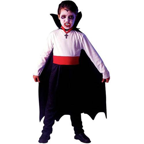 Fantasia De Halloween Infantil Vampiro Com Capa E Dentadura