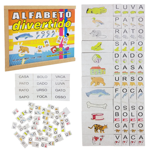 Jogo Educativo Infantil em madeira Alf Alfabeto