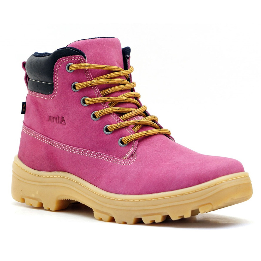 Bota Botina Coturno Feminino Caterpillar Adventure em Couro Legítimo  Palmilha em Gel - Rosa