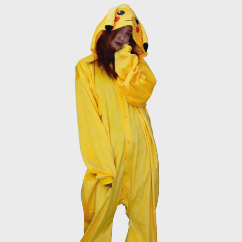 Pijama Feminino Kigurumi Cosplay Macacão com Capuz Amarelo Tamanho: M :  : Moda