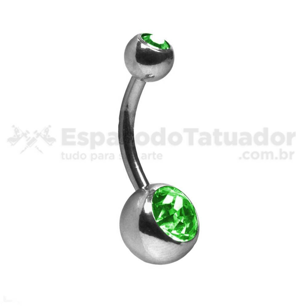 Piercing Umbigo Rainbow Duplo Strass é na ALARGS