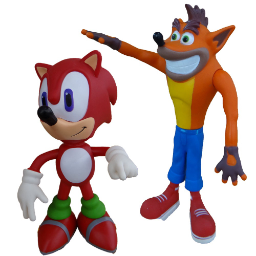 Sonic Vermelho Personagem Sonic Top Blocos Boneco