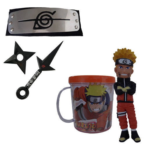 kit Bandana Naruto aldeia da folha Renegado, Kunai, Shuriken e