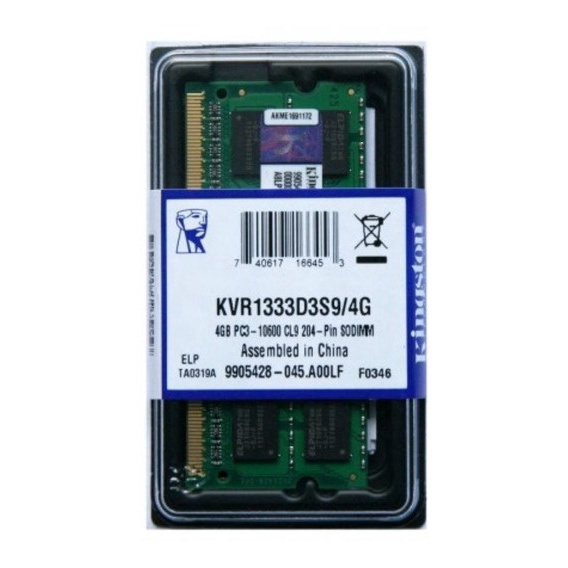 Memoria Kingston 4Gb Ddr3 1333Mhz Notebook Kvr1333D3S9/4 em Promoção ...