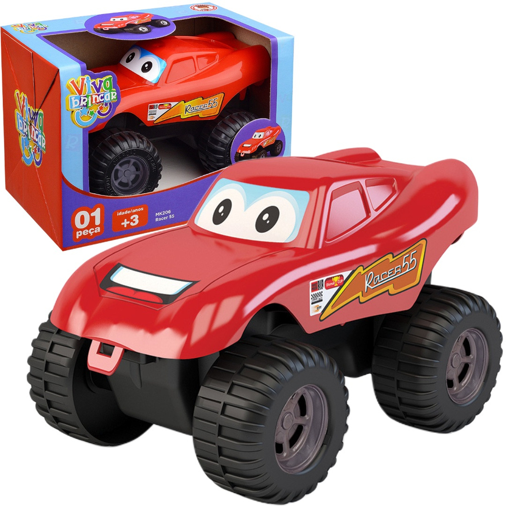 Carrinho Monster Infantil Race Dismat - Vermelho