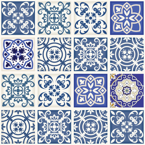 Adesivo de Azulejo para Cozinha Azul Real Ladrilho Hidráulico