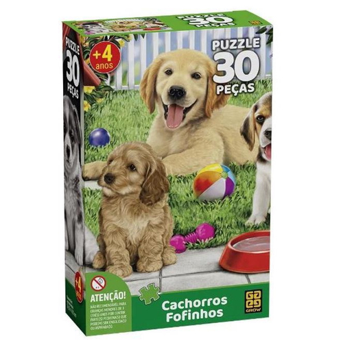 Kit 6 Quebra-cabeças Cachorros Cognitivo de 16 peças cada