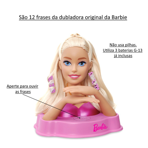 Boneca Barbie para Maquiar e Pentear Que Fala 12 Frases + Acessórios em  Promoção na Americanas