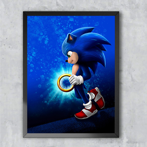 Sonic - Green Hill Zone Poster Emoldurado, Quadro em