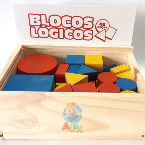 Brincando de Engenheiro c/ 53 peças Jogo de Blocos de Montar em Madeira -  Brinquedo Educativo