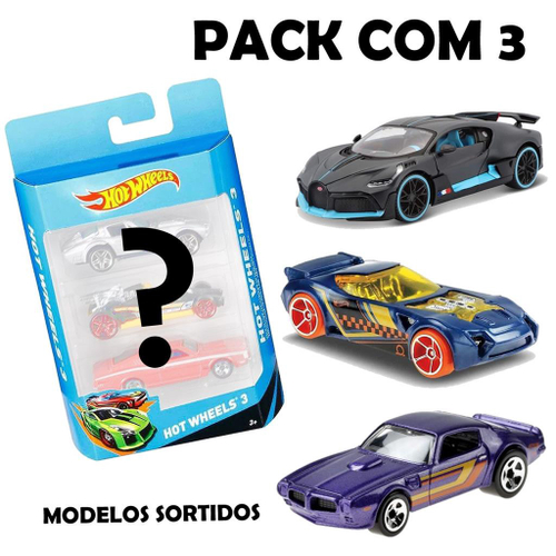 Pacote Com 3 Carrinhos Hot Wheels Original S/ Repetir Mattel