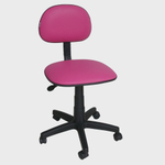 Cadeira de escritório secretária laminada corano rosa
